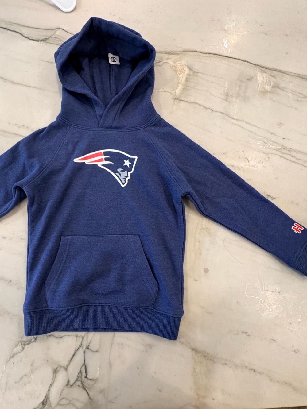 HOMAGE Blue Pullover Hoodie with Red Logo Tag